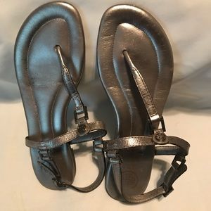 Tory Burch silver Metallic Sandals sz 8